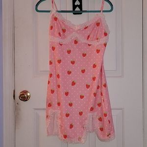 Cute pink strawberry mini dress